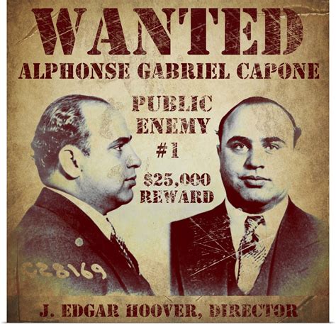 Great Big Canvas Al Capone Wanted Poster Art Print 24x24