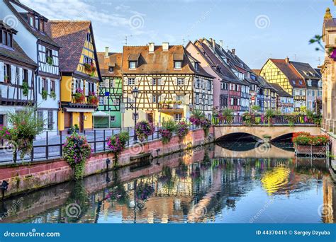 Colorful Traditional French Houses In Colmar Stock Image Image Of