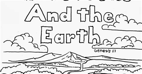 Coloring Pages for Kids by Mr. Adron: Genesis 1:1 Coloring Page, Free