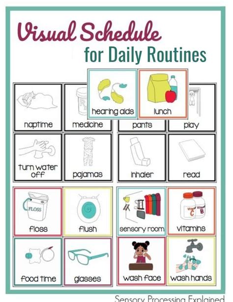 Visual Schedule For Daily Routines Sensory Processing Explained
