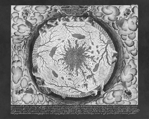 Subterranean Oceans Diagram Hollow Earth Map Print 1668 Etsy