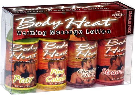 body heat warming massage lotion sampler pack asst 1oz pack of four