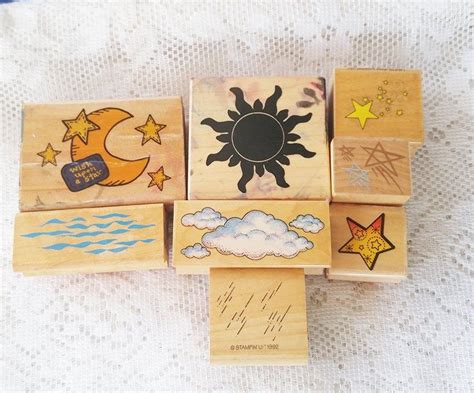 Star Stamps Cloud Stamp 8 Rubber Stamps Rubber Stampers Etsy Stamp