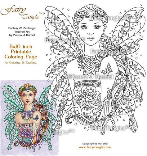 Punzella Fairy Fairy Tangles Printable Coloring Book Pages By Norma J