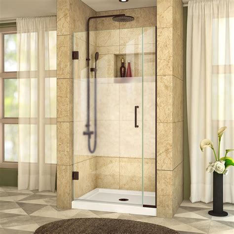 dreamline unidoor plus 33 1 2 inch to 34 inch x 72 inch hinge shower door with half froste