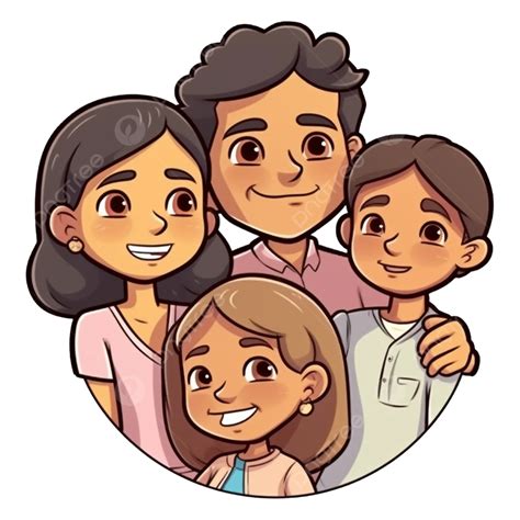 Día De La Familia Familia De Cuatro Personas Patrón Sonriente Png Dibujos Día De Familia