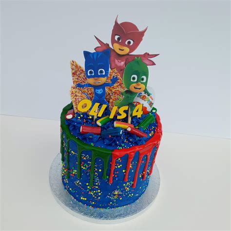 Pj Masks Birthday Drip Cake Rbaking