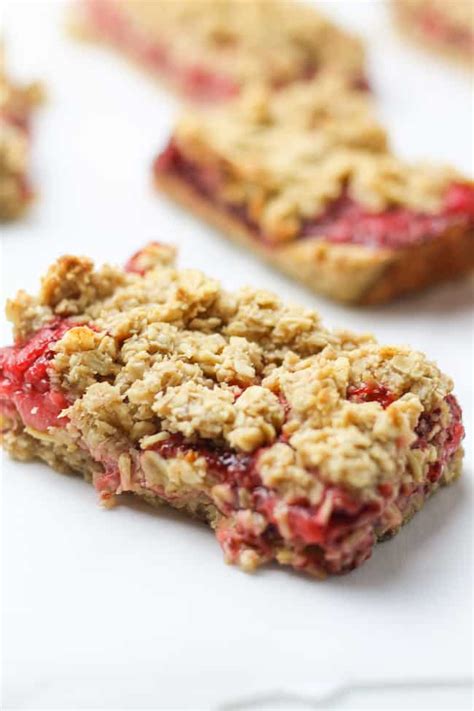 Strawberry Oatmeal Bars Vegan With Curves
