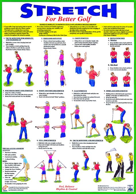Golf Warm Up Poster Golf Training Exercise Chart Etsy