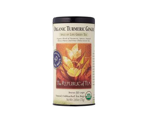 The Republic Of Tea Organic Turmeric Ginger Green Tea Citron