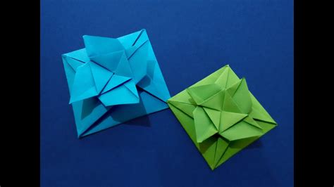 Easy Origami Square Flower Envelope With Secret Message Inside Youtube
