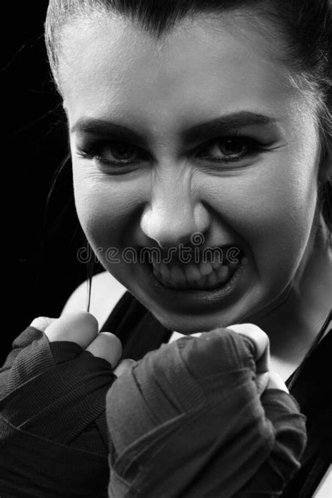 Angry Female Boxer Stock Image Image Of Muscle Fight 209744805