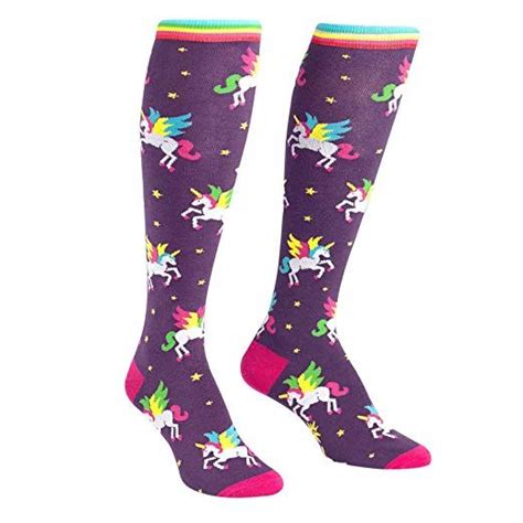 Sock It To Me Knee High Funky Socks Magical Unicorns Womens Knee