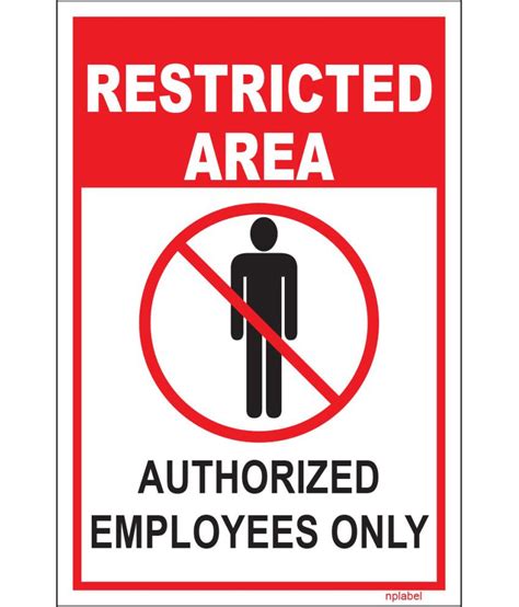 Nplabel Restricted Area Sign Label Restricted Area Sign Sticker