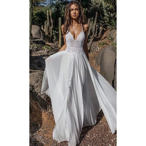 Lace Boho Beach Summer Dress 2019 Long Maxi Dress Women Two Piece White Chiffon Dress Split