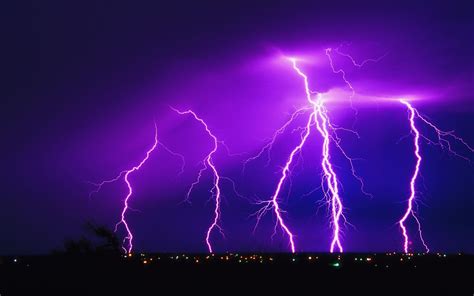 Purple Lightning Storm Wallpaper