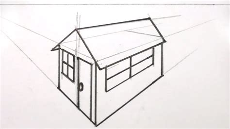How To Draw A House 3d In Two Point Perspective Youtube