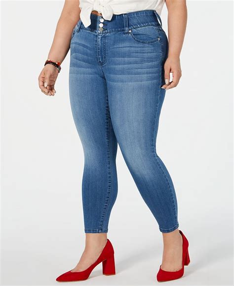 celebrity pink plus size mid rise cropped skinny jeans and reviews jeans plus sizes macy s