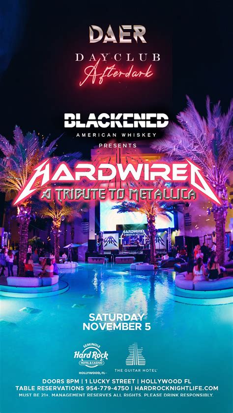 Hardwired Daer Dayclub Hard Rock Holly Tickets At Daer Dayclub South Florida In Hollywood By