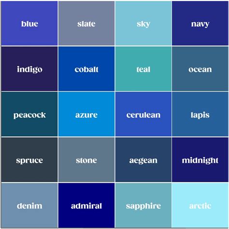 20 Shades Of Blue In 2023 Blue Shades Colors Types Of Blue Colour