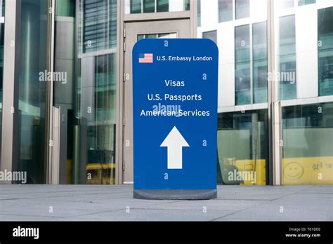 Sign Directing Visitors To The Consular Services At The Newly Opened Us
