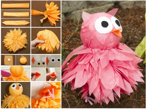 Wonderful Diy Cute Pom Pom Owls With Tissue Paper