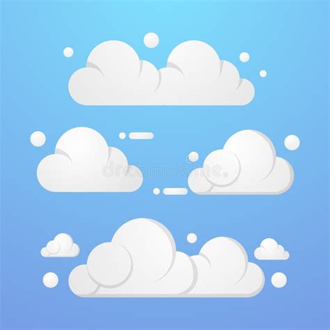 Set Of Collection Beautiful Clouds Blue Sky Design Vector Stock