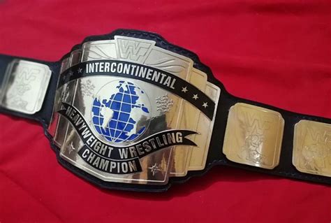 WWF Intercontinental Championship Belt Classic Black Leather Thick Plates Real Leather Replica