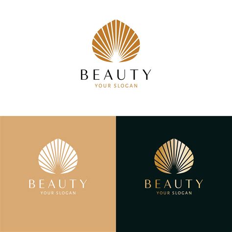 Belleza Vector Logo Diseño Concha Plano Logotipo Belleza Industria Y