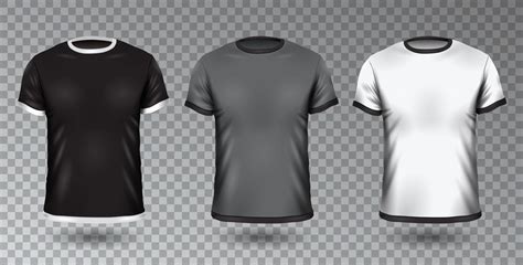 Vector Blank Black Gray And White T Shirt Mock Up Clothing Set 535841