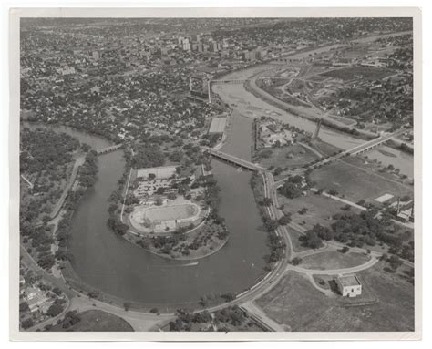 View Of The Arkansas River And Riverside Park In Wichita Kansas