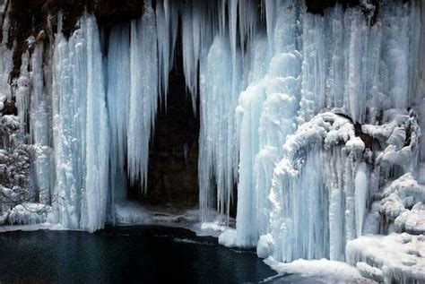 Snowy Waterfall Waterfall Vintage Photographs Pictures