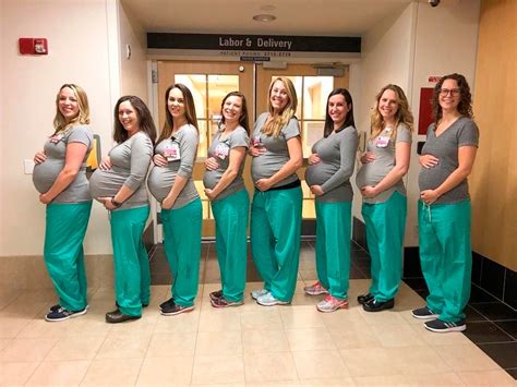 Adorable Baby Bump Photo Maternity Floor Nurses Are Pregnant