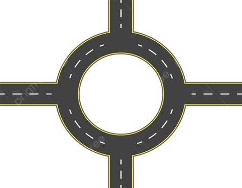 Top View Illustration Of A Road Network Featuring Highways Roundabouts