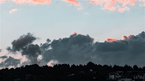 Download Wallpaper 1366x768 Clouds Sky Sunset Porous Evening Tablet