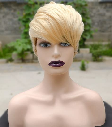 Beisdwig Synthetic Blonde Wig Short Pixie Cut Wig With Blonde Bangs 2