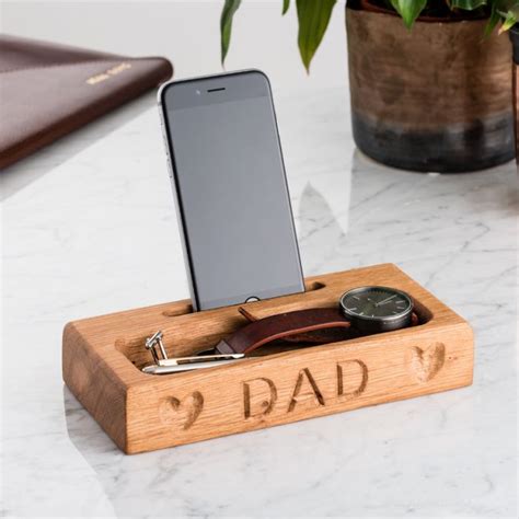 Personalised Wooden Phone Holder For Desk Posh Totty Designs