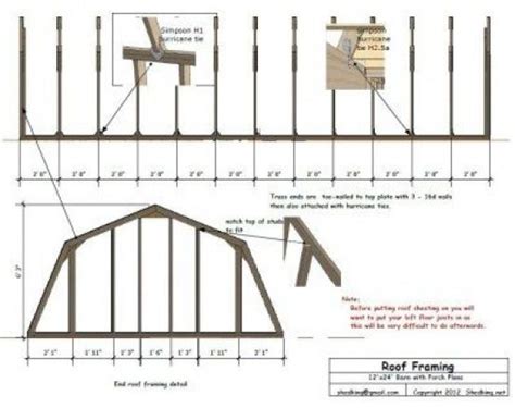 The standard lofted floors are made of ½ plywood. sample 12x24 barn blueprint detail #shedplans | Shed blueprints, Small barn plans, Shed plans