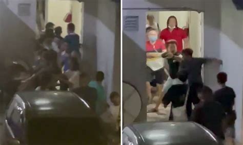 fight breaks out after drinking session escalates into private settlement in woodlands