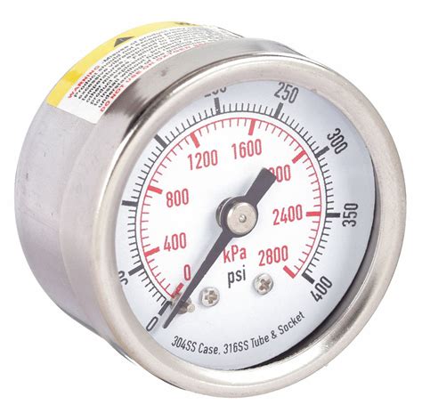 Grainger Approved Pressure Gauge 0 To 400 Psi 0 To 2800 Kpa Range 1