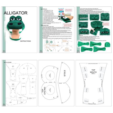 Alligator Pdf Pattern With Instructions Etsy Animaux En Tissu
