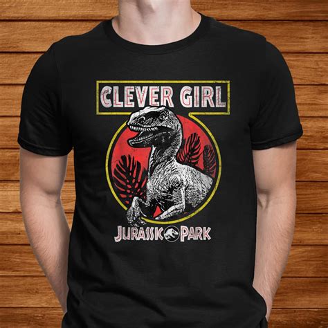 Jurassic Park Clever Girl Raptor Roar Circle Logo Shirt Teeuni