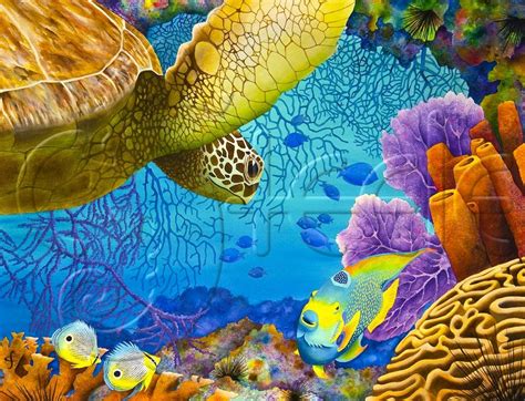 Carolyn Steele Tropical Art Print Caribbean Coral Reef And Etsy