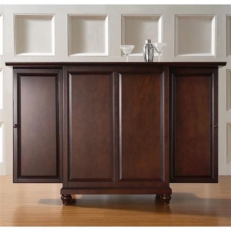 The doors open and top folds out to double the size of your entertaining/serving area. Crosley Cambridge Expandable Bar Cabinet in Mahogany ...