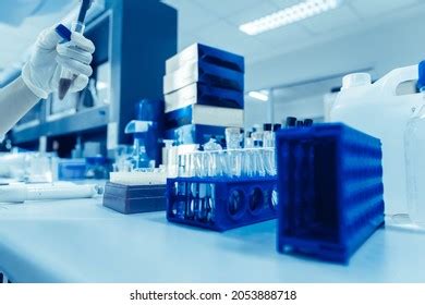 Chemists Mixed Chemical Find Antiretroviral Drugs Stock Photo