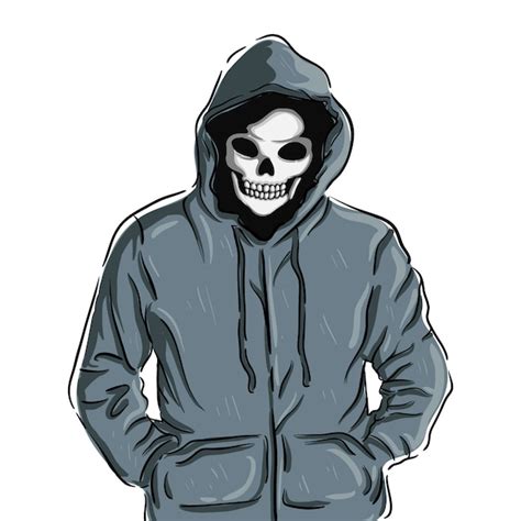 Premium Vector Skull Hoodie Illustration