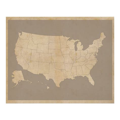 Vintage United States Map Poster Zazzle