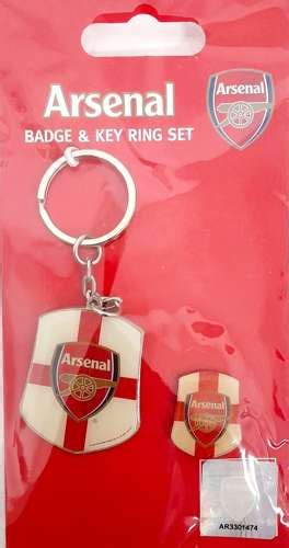 Arsenal Fc Shield Keyring And Badge Set Official Product Badges