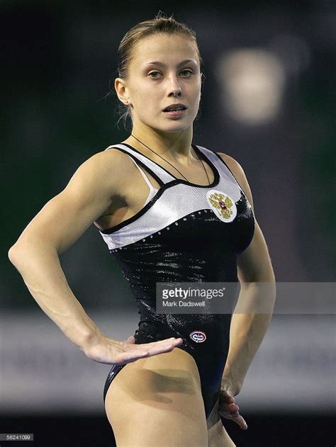 Elena Zamolodchikova Of Russia In Action On The Floor During The 2005 World Gymnastics