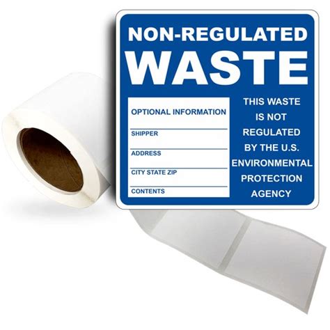 Roll Of Labels Non Regulated Waste Optional Information Mil Poly